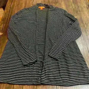 Joe Fresh Cotton Striped Long Sleeve Cardigan Womens XS Open Front Sweater